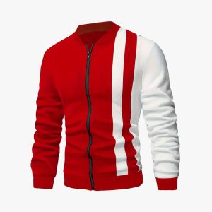 Men's Color Casual Baseball Collar Zipper Jacket